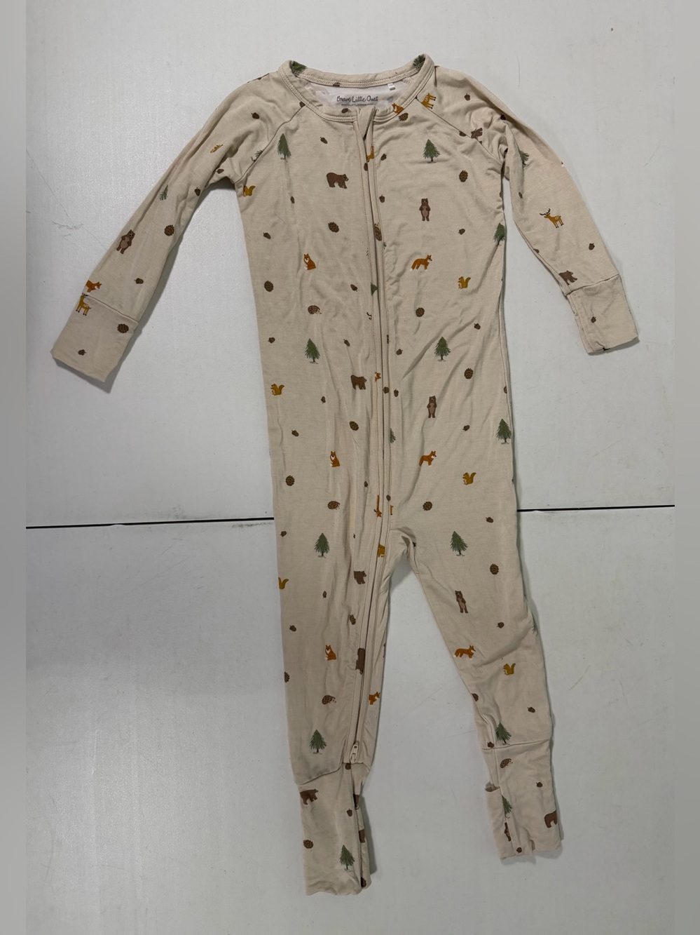 Brave Little Ones Bamboo Zippered Footie Sleeper 18-24mo Forest Animal Print